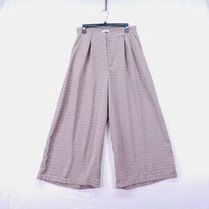 Tronjori Pants Womens Size L Houndstooth Palazzo High Waist Flared Wide Leg